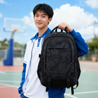Edison high school student school bag junior high school college student large capacity reflective backpack travel computer backpack k050-2g camouflage