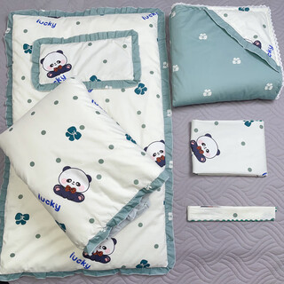 Others newborn cotton quilt six-piece set newborn quilt removable and washable baby three-piece newborn quilt set red panda one meter cotton six-piece set