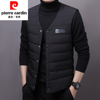 皮尔卡丹（pierre cardin）秋冬季棉马甲男贴身内穿中老年内胆马夹坎肩保暖背心棉服马褂 黑色 2XL 建议125-140斤