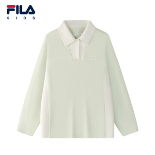 Fila children's clothing tops 2025 winter new style girls' sun protection sports long-sleeved polo shirts life green-lg 140