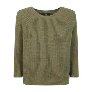 Max mara women's sweater warm and comfortable thickened blended autumn and winter daily knitted simple green one size fits all | s