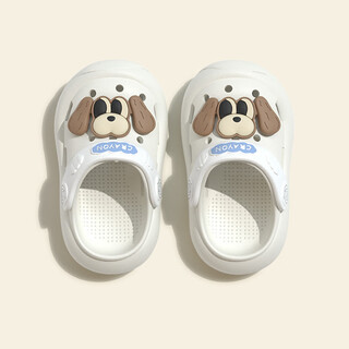 Babycrayon puppy hole shoes children's slippers girls indoor and outdoor wear home baby girl anti-collision cute beige puppy 15 cm inner length_suitable for foot length 14.5cm