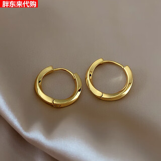 Fat donglai qiying store removed the cabinet and found leakage of 18k gold plain hoop earrings, earrings, outlets, accessories for women, gold