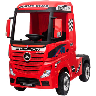 Mercedes-benz truck head children's electric car remote control four-wheel large truck truck express trailer trailer xinjiang tibet high-end red truck head four-wheel drive + leather seat_+ remote control + driving remote control driving lifetime warranty with freight insurance