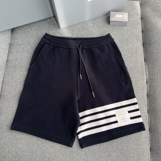 Tom brown 2025 new summer duff four-bar capsule shorts for men and women, loose casual pure cotton striped five-quarter pants, navy blue, one size fits all 1