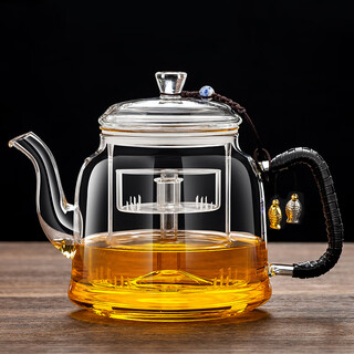 Borunhome new thickened explosion-proof glass steaming and cooking integrated teapot electric ceramic stove heating boiling water spray tea brewing utensil set clear glass steaming and cooking integrated teapot single pot 1300ml