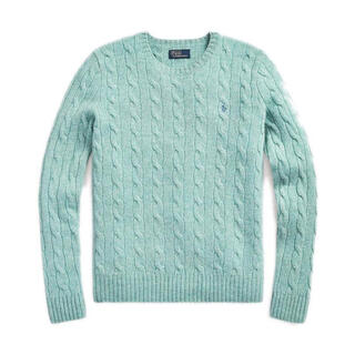 Lauren ralph lauren women's sweater warm and comfortable autumn and winter daily knitted simple green one size | it xs