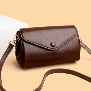 Light luxury quality, new vegetable tanned leather crossbody bag, textured small square bag, fashionable and versatile retro crossbody bag bb05, brown, light luxury texture