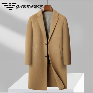 Ax armani wool double-sided woolen coat men's autumn and winter mid-length down-lined woolen coat men camel m