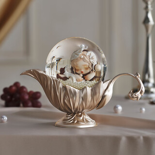 POP MART泡泡玛特 SKULLPANDA餐桌系列水晶球玩具潮玩周边衍生品礼物 水晶球