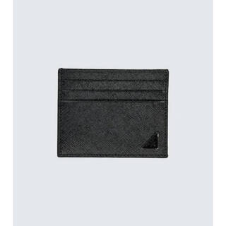 Prada luxury men's calf card case black one size