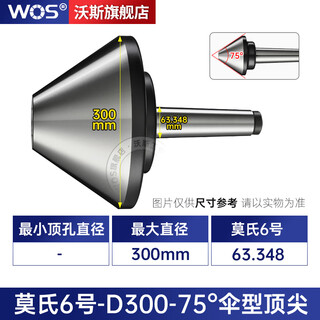 Wos umbrella type rotary top high precision lathe tailstock mushroom head live thimble mohs 2 3 4 5 no. 6 umbrella shape mohs no. 6 - big head 300-75 degrees