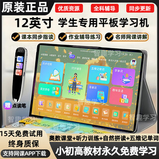 Iflytek 2025 new version intelligent learning machine for all ages, free synchronized textbook reading machine, tablet computer for students only, champagne color, synchronized 2025 new version of textbooks/famous teacher tutoring, free learning, 512g top configuration, running 12g textbooks, permanent free learning, accessories gift pack