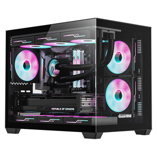 长城（Great Wall）视界S1 PLUS黑色海景房机箱（MATX主板/双面玻璃/360水冷位/9风扇位/USB3.0/防尘网/长显卡）