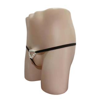 Private fashion new men's transparent temptation thong sexy underwear large elastic waist single belt mesh t-pants