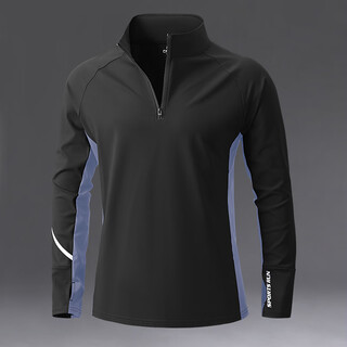 Zailu sports jacket men's quick-drying windbreaker cycling suit men's summer thin style men's new lightweight sunscreen stand-up collar long sleeve jet black quick-drying breathable m m