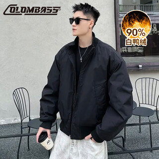 Colombass american pilot down jacket men's short winter style 90 velvet couple lightweight men's loose autumn and winter jacket black peace of mind velvet (velvet content 90%) xl (180) recommended 130-145jin jin equals 0.5 kg loose version