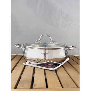 Fat donglai's same style 304 stainless steel hot pot clear soup pot stew pot edge stove household induction cooker gas universal thickened 24cm single pot