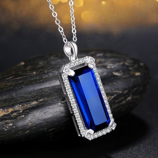 Reza quality tanzanite pendant sapphire pendant silver plated 18k gold inlaid colored gemstone necklace colorful treasure
