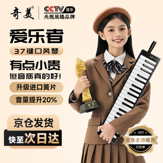 Chimei 37-key musician performance square mouth organ (thick canvas bag, black)