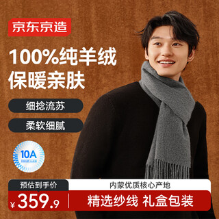 Made in tokyo, pure cashmere scarf for men, 100% cashmere scarf, warm neck scarf, gift box, dark gray