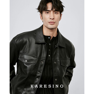 Karesino american light luxury autumn lapel pu leather jacket men's black casual workwear motorcycle leather jacket black one size too small 3xl