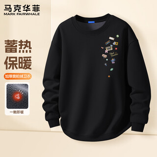 Mark huafei толстовка мужская плюс бархатная осень и зима американский модный бренд топ с круглым вырезом мужская 2025 новая утолщенная теплая мужская куртка