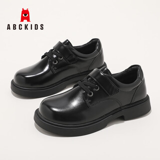 ABC KIDS男女童皮鞋秋季新款学生校园男孩儿童英伦风演出鞋3664PY黑色28