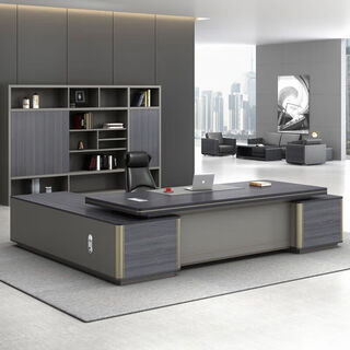 Simple modern boss office desk and chair combination, light luxury and atmosphere, chairman and president's office furniture, manager desk, executive desk, 1.8 meters single cabinet