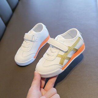 Terranis yangma recommends baby toddler shoes, small white shoes, spring and autumn 1-2-3, breathable soft sole, casual, versatile and anti-falling, golden leather surface 21_size_inner length 13.5cm