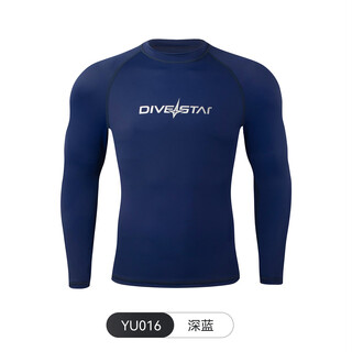 Diving star couple wetsuit long-sleeved split outdoor men and women sunscreen jellyfish snorkeling drifting surfing quick-drying swimsuit men's dark blue s
