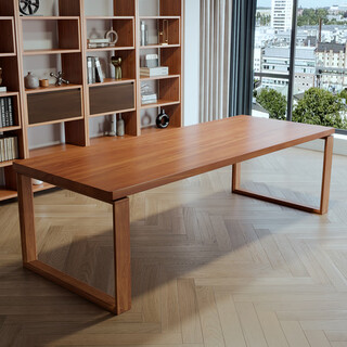 Shoukui living room large long desk reading study table student home study desk pure solid wood large board desk workbench deposit option...customization