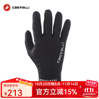 Castelli scorpion cycling gloves women's spring and autumn windproof warm lightweight bicycle long finger gloves 4519549 black 010 m