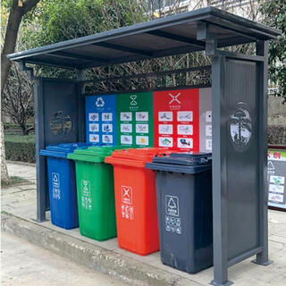 Garbage classification kiosk, outdoor garbage collection kiosk, garbage classification shed, community sanitation station, galvanized sheet garbage recycling station, factory direct sales, style 13, place an order and consult customer service for freight.