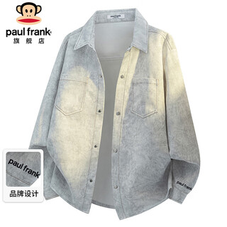 Paul frank langarmshirt herren herbst tie-dye shirt herren casual loose workwear jacke herren tie-dye cloud grey xl