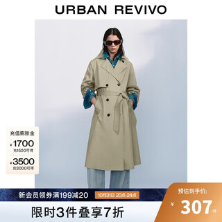Ur hot 2025 new autumn women's temperament double-breasted belt windbreaker jacket uwm150045