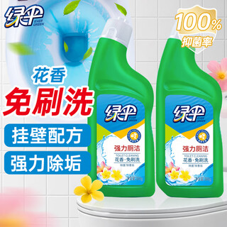 Green umbrella powerful toilet cleaner bathroom toilet cleaner toilet cleaning spirit floral wall-mounted no-scrub 500g*2 bottles