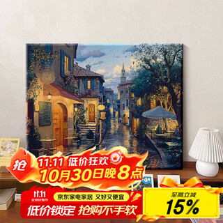 Collection of simple digital oil paintings diy landscape flowers hand-painted oil paintings coloring living room decoration paintings children's hand-painted animation hanging paintings