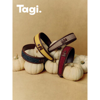 Tagi.<i>imagine pu leather retro plaid wide version high skull autumn and winter retro headband headband sesame red wine