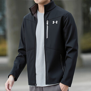 Under armor woven stand collar jacket for men, fashionable, simple, loose and comfortable, sports and leisure jacket 1321438-001 l