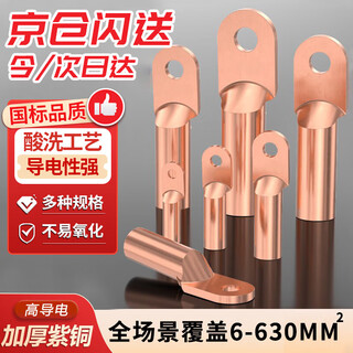 贝傅特 铜鼻子线鼻子70平方DT冷压接线鼻子铜线鼻子铜线耳接线端子DT-70mm²