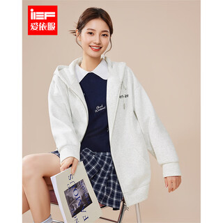 Ief/aiyifu 2025 new autumn basic commuting casual versatile letter embroidered hooded sweatshirt jacket