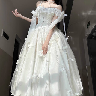 Vnxifm champagne color evening dress 2025 new style stunning high school birthday party host adult ceremony art test skirt white 2xl