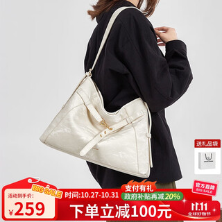 Cnoles tote bag for women 2025 latest large-capacity commuter shoulder crossbody bag niche high-end white bag