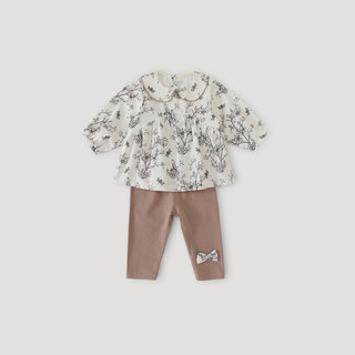 Bali piggy girls autumn clothing 2025 new baby girl two-piece forest separate clothes ins style spring and autumn clothes children's suit time qingqian 80 cm