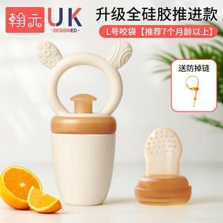 Hanyuan chewle baby fruit and non-staple food utensil, fruit and vegetable puree bite bag, pacifier, baby chew toy, teething stick, chewle l style (7 months+) comes with a free anti-drop chain, 1 pack