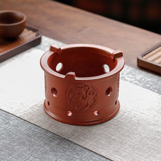 Fantasy alcohol stove tea warmer around the stove to make tea and roast milk outdoor convenient ceramic purple sand heating water stove warm wine tea brewer red four-image alcohol stove (free alcohol can)