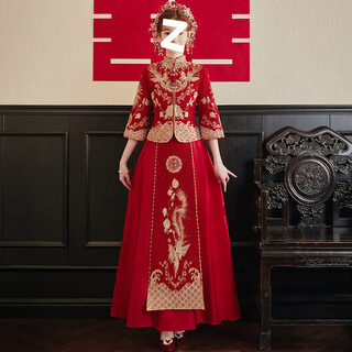 Vnxifm xiuhe clothing bride 2025 new chinese wedding dress wedding dress new style going out dress toast dress show kimono slim fit 827 m