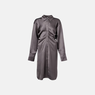Toteme draped satin shirt dress p01102023 gray s s