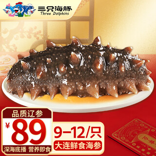三只海豚 即食海参大连野生即食鲜食单个装刺参生鲜年货9-12只500g